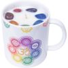 Pink Champagne Ceramic Coffee Mug Candle & Incense Holder - Chakra Tumbled Stones Multi Purpose 3 in 1