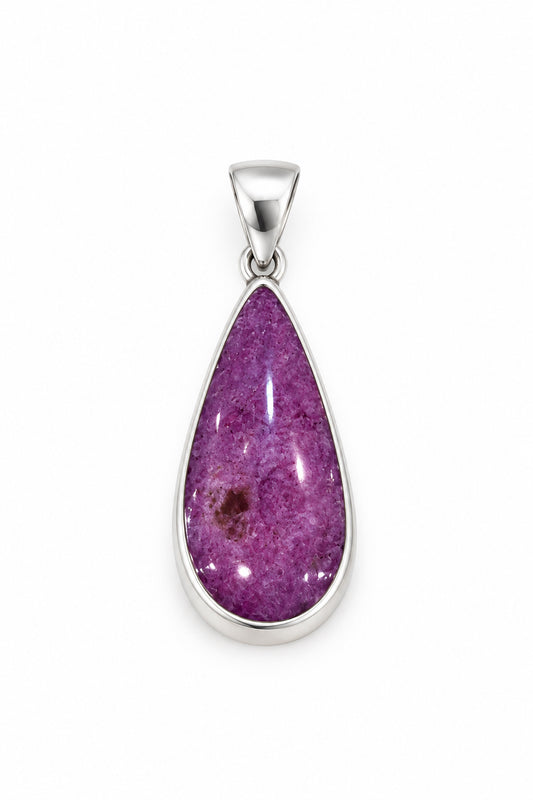 Stichtite Drop Cab .925 Silver Pendant