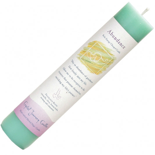 Abundance Reiki Energy Charged Herbal Pillar Candle 8.5"