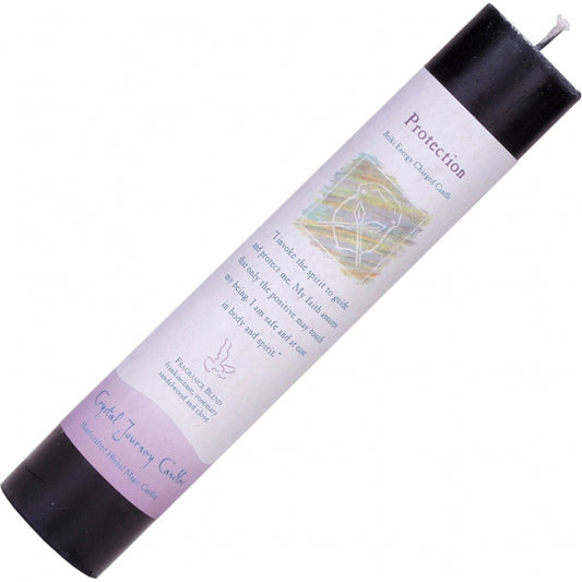 Protection Reiki Energy Charged Herbal Pillar Candle 8.5"