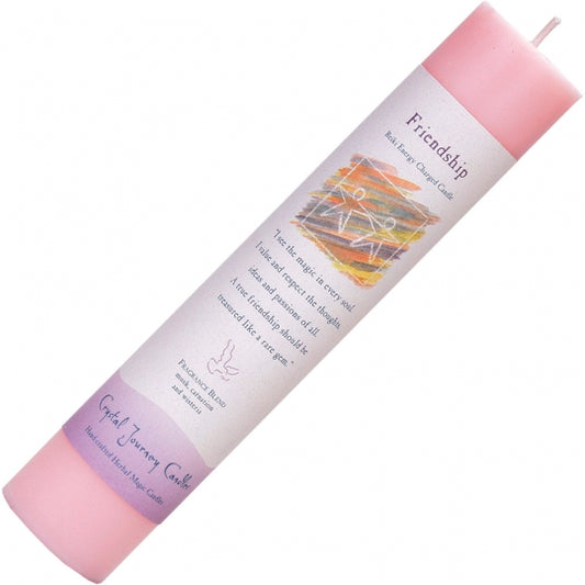 Friendship Reiki Energy Charged Herbal Pillar Candle 8.5"