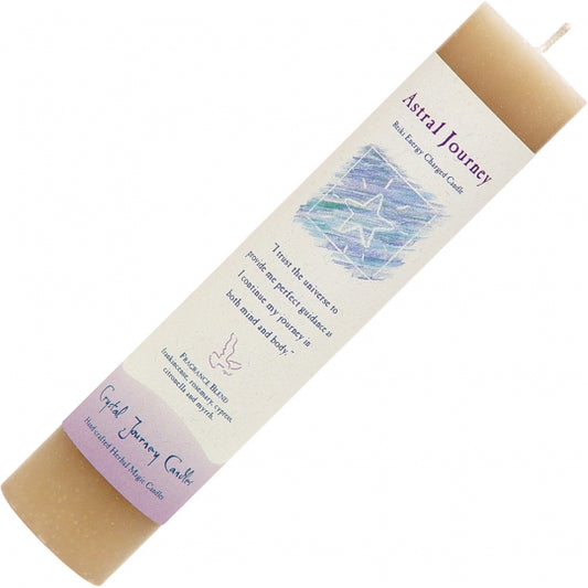 Astral Journey Reiki Energy Charged Herbal Pillar Candle 8.5"