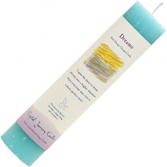 Dreams Reiki Energy Charged Herbal Pillar Candle 8.5"