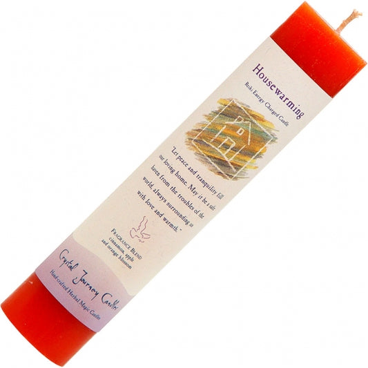 Housewarming Reiki Energy Charged Herbal Pillar Candle 8.5"