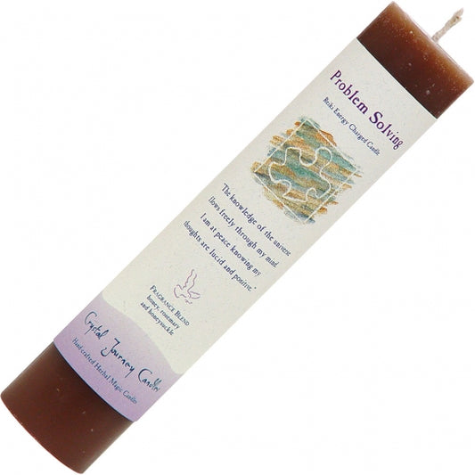 Problem Solving Reiki Energy Charged Herbal Pillar Candle 8.5"