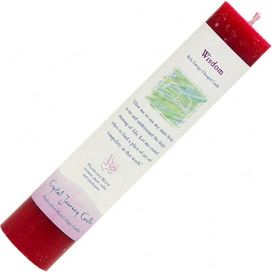 Wisdom Reiki Energy Charged Herbal Pillar Candle 8.5"