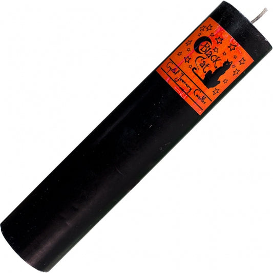 Black Cat Reiki Herbal Pillar Candle 8.5"