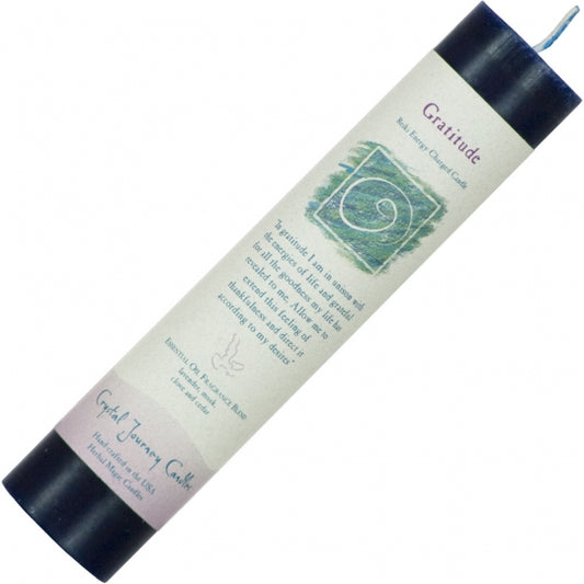 Gratitude Reiki Herbal Pillar Candle 8.5"