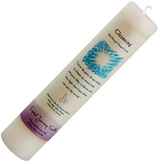 Cleansing Reiki Herbal Pillar Candle 8.5"