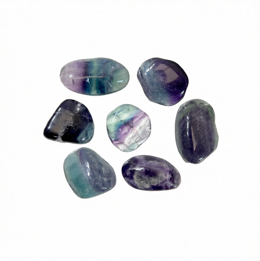 Fluorite Tumbled B, tumbled stone at Namaste Bookshop near Union Square, NYC