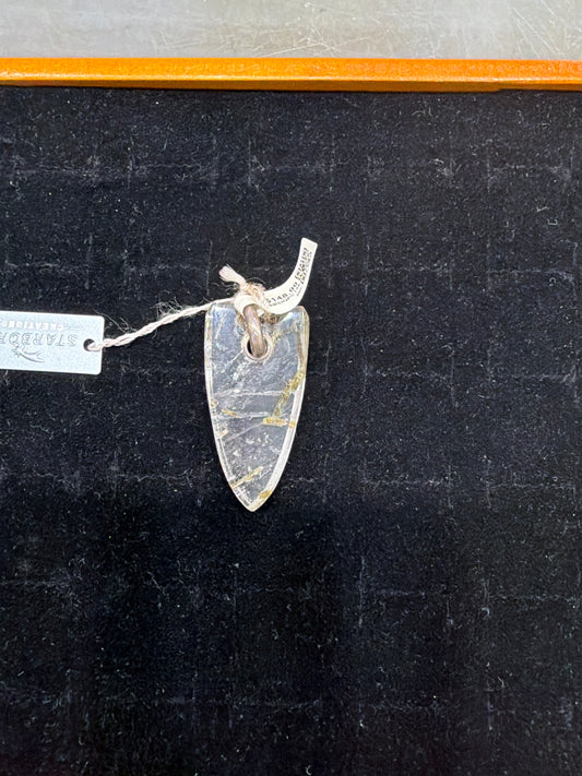 Epidote in Quartz Slab .925 Sterling Silver Pendant