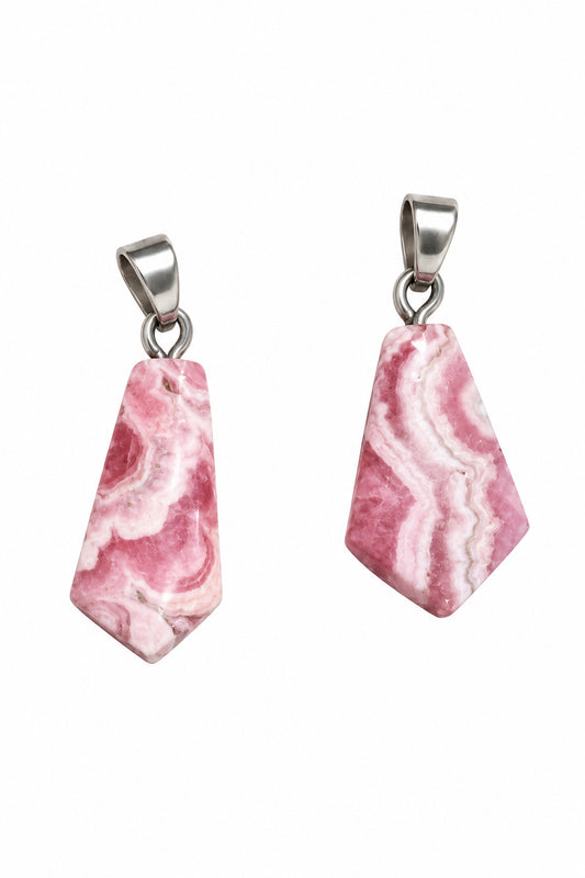 Rhodochrosite Polished Sterling Silver Pendant