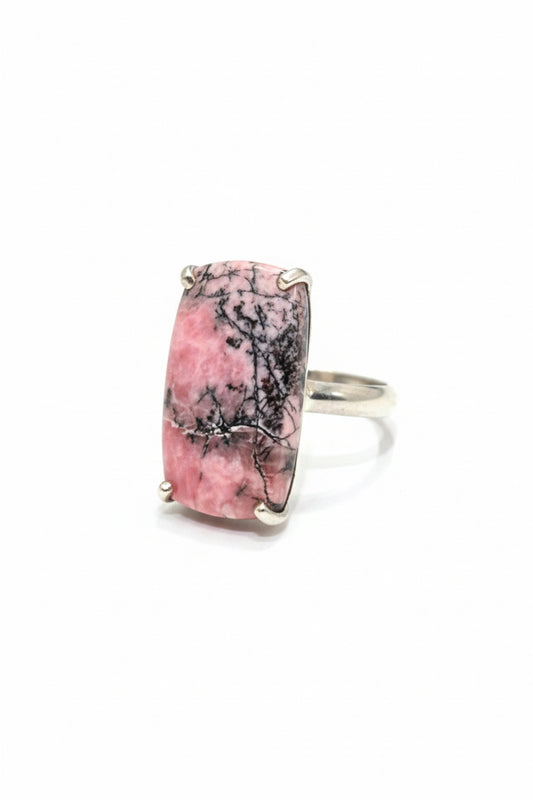 Rhodonite .925 Silver Ring Size 9