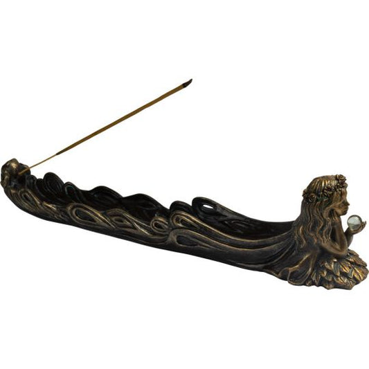 Fairy with Sphere Resin Incense Holder 12"