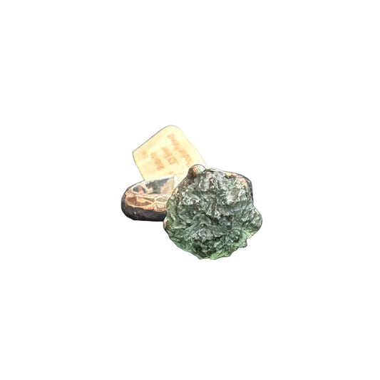 Moldavite Natural Claw Set .925 Sterling Silver Size 6