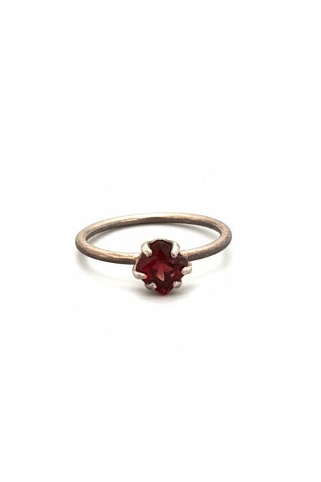 Garnet Raw Claw Set .925 Sterling Silver Ring Size 10
