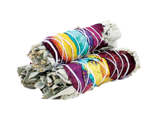 4" Rose Petal White Sage Smudge Stick