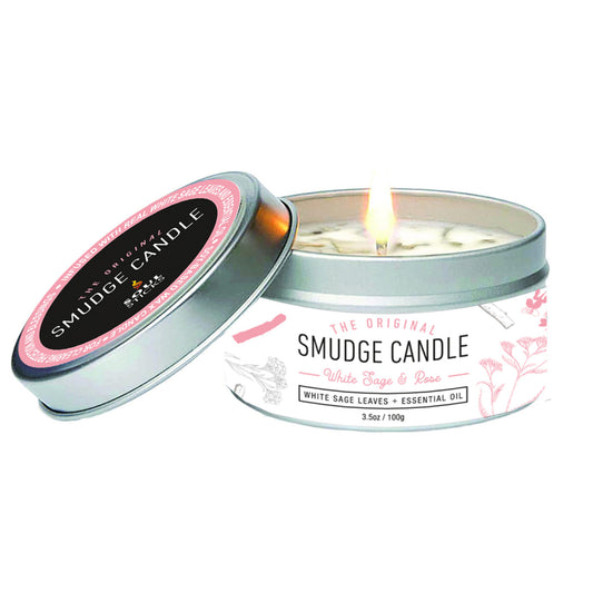 WHITE SAGE & ROSE SMUDGE CANDLE (100 G.)