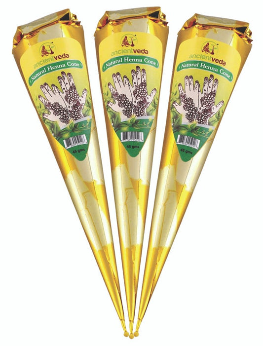 ANCIENT VEDA PREMIUM GOLD HENNA CONES 45 Grams