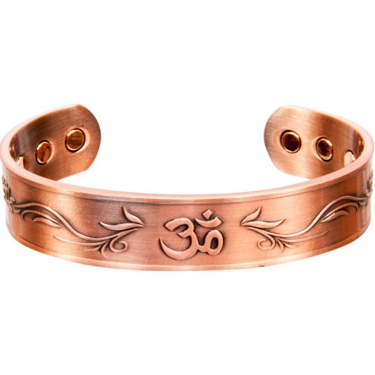 Om - Antique Copper Magnetic Copper Cuff Bracelet