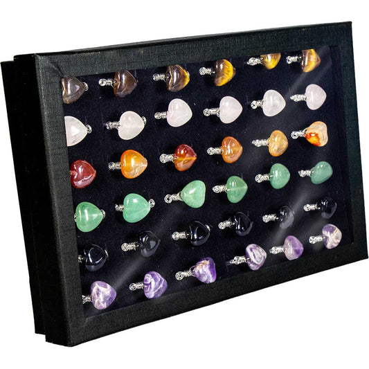 Gemstone Adjustable Heart Wrapped Natural Stone Rings