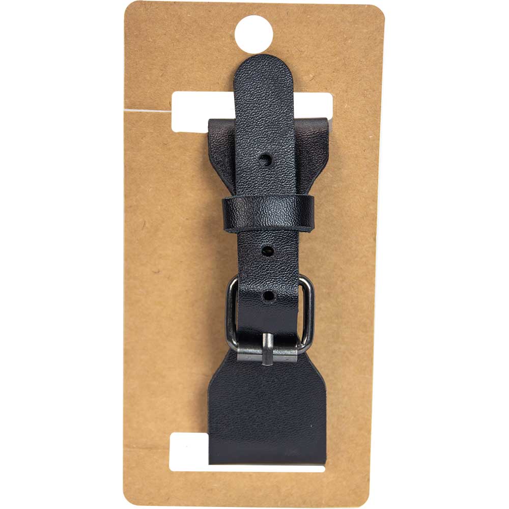 Triple Moon Black Vegan Leather Adjustable Bracelet