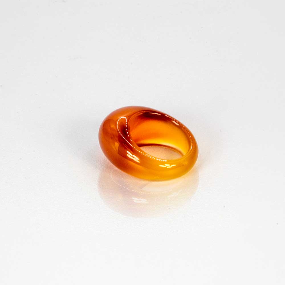 Carnelian Carved Domed Band Ring Size 7