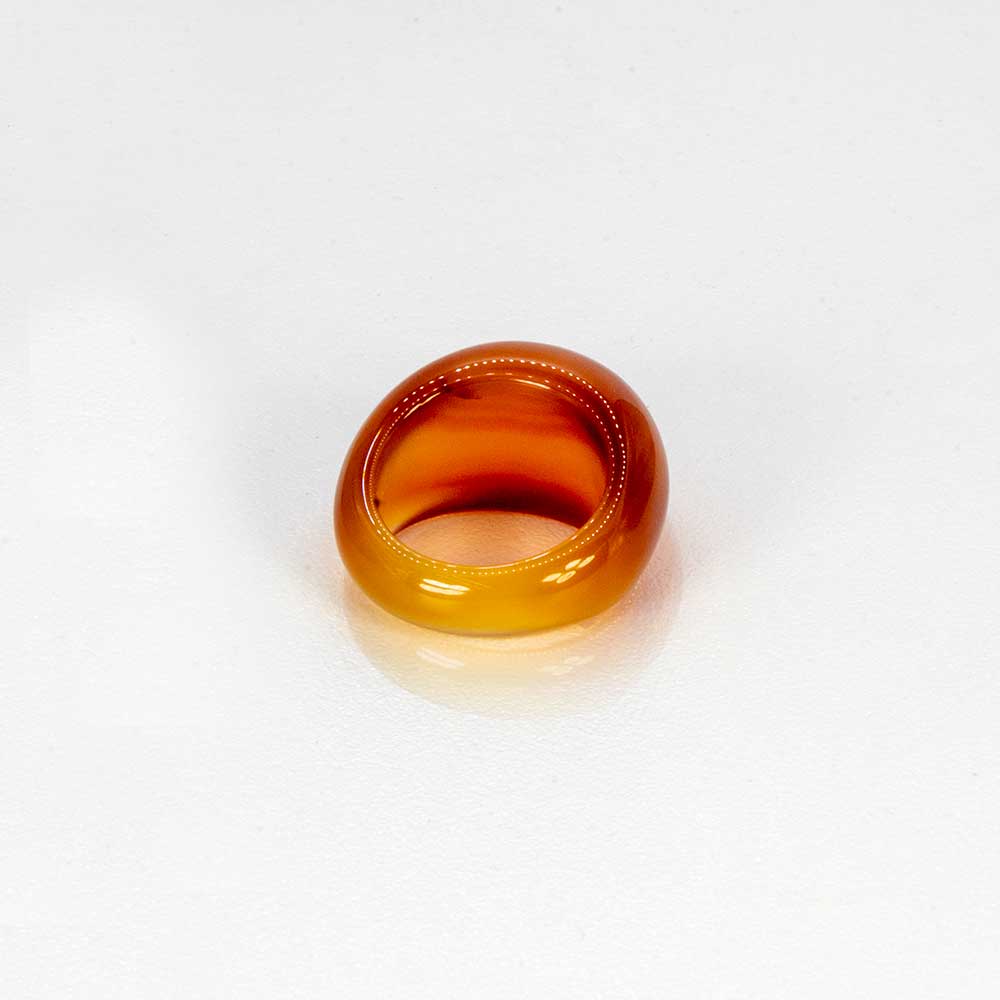 Carnelian Carved Domed Band Ring Size 7