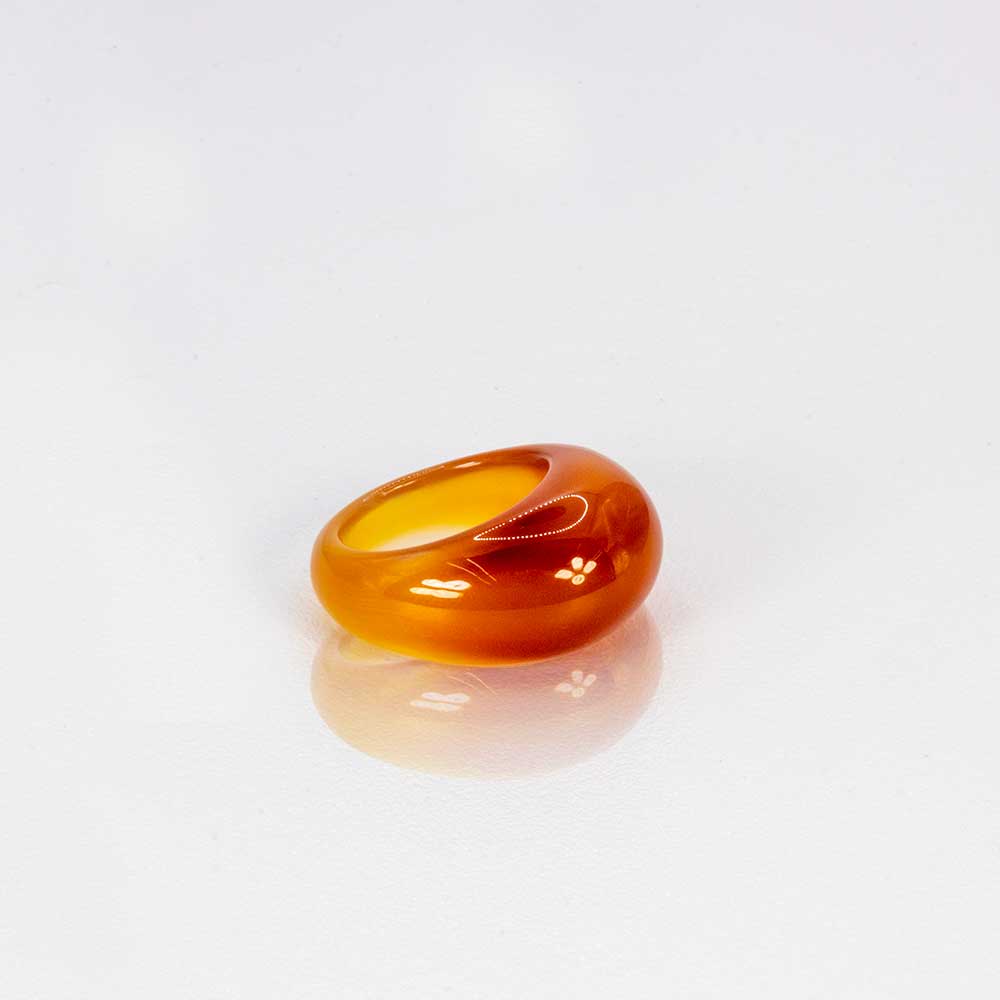 Carnelian Carved Domed Band Ring Size 7