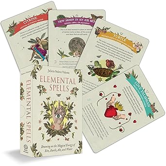 Elemental Spells: Drawing on the Magical Energy of Fire, Earth, Air, and Water (44 Full-Color Cards and 56-Page Guidebook) by Julieta Suárez Valente