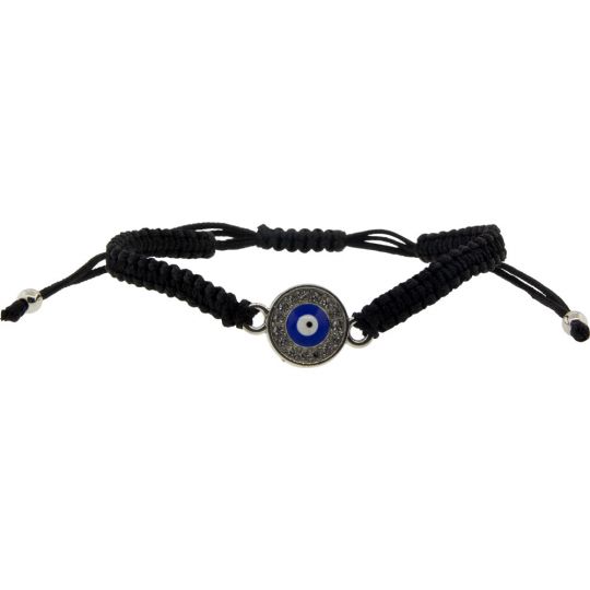 Evil Eye with Gems Black String Adjustable Bracelets