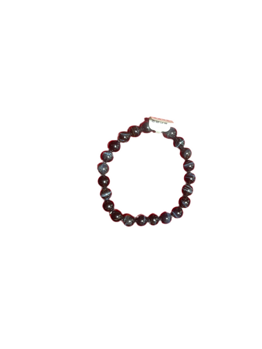 Blue Tiger Wye A+ 8MM Beaded Bracelet