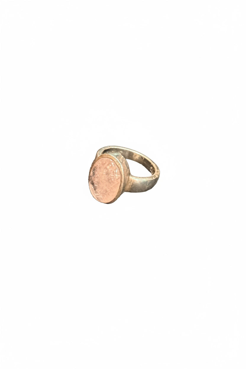 Morganite Oval Cab Sterling Silver Ring Size 8