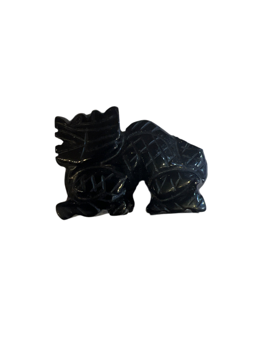 Black Onyx Crystal 50mm Dragon