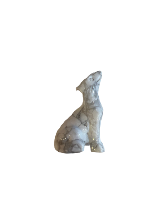 Howliite Crystal 50mm Wolf