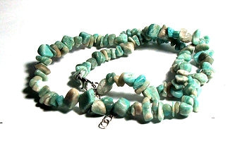 Amazonite Chips Stone Adjustable Necklace 18" +2"