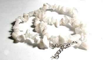 Moonstone Chips Stone Adjustable Necklace 18" +2"