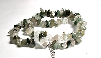 Garden Phantom Quartz Chips Stone Adjustable Necklace 18" +2"