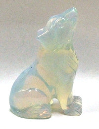 50mm Opalite Stone Wolf Carving