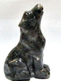 50mm Larvikite Stone Wolf Carving