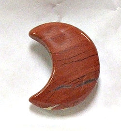STONE 30mm CRESCENT MOON IN RED JASPER