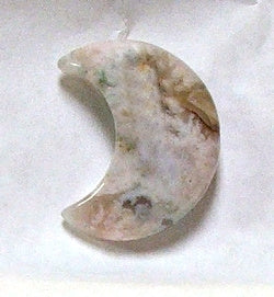 Cherry Blossom Flower Agate 30mm Crescent Moon