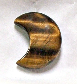 STONE 30mm CRESCENT MOON IN TIGER EYE