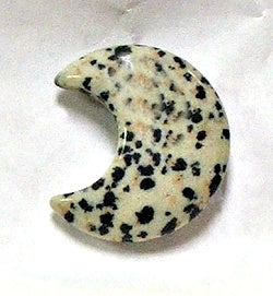 STONE 30 CRESCENT MOON IN DALMATIAN JASPER
