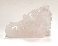 50mm Rose Quartz Stone Dragon Head Carving