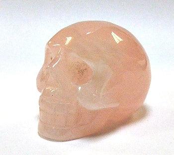 50mm Rose Quartz Stone Skull Carving