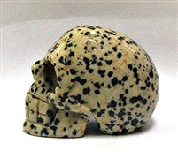 50mm Dalmatian Jasper Stone Skull Carving