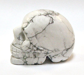 50mm Howlite Stone Skull Carving