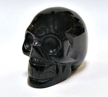 50mm Black Agate Stone Skull Carving