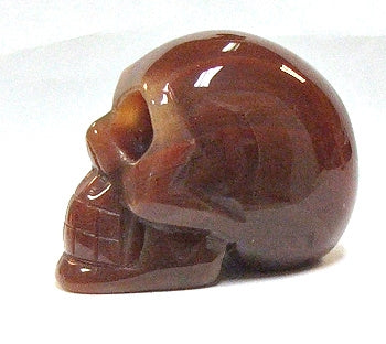 50mm Carnelian Agate Stone Skull Carving